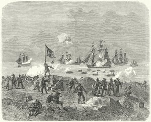 1814年にチェサピーク湾に上陸しようとするイギリス軍 作： German School
